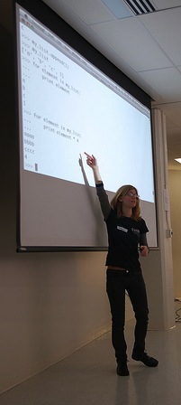 jesstess teaching at the Boston Python Workshop